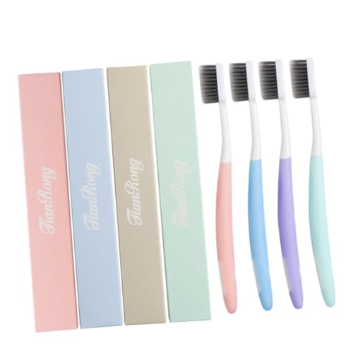 Veemoon 8stücke Bambuskohle-nano-zahnbürste Mit Pp-borsten Umweltfreundlich Für Damen Und Herren Natürlicher Griff Kaffee Und Teeverfärbungen Entfernen Zahnfleischschutz – Bild 6