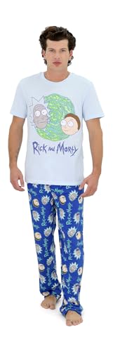 RICK AND MORTY Pajamas Set, 2 Piece Pjs for Men, Rick Morty Shirt and Pant Pj Gift Box Set for Adults