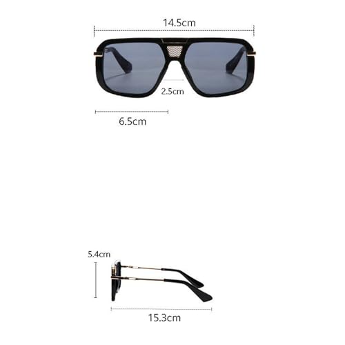Fashion Oversized Pilot Sunglasses for Women Men Metal Frame Square Sun Glasses Eyewear Shades Female4