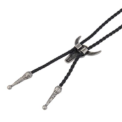 Image of Jeilwiy Bolo Tie for Men Western Cowboy Tie Necklace Gold Bolo Tie Leather Necktie Halloween Tie Accessories for Women