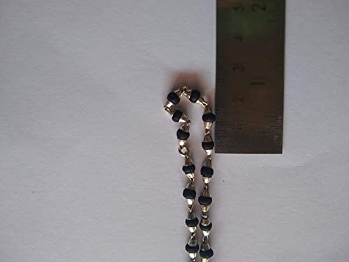 Apnisanskriti Black Tulsi Mala in Silver Designer Caps (5 mm, 55 Beads, Certified) - Natural Black Tulsi Beads - Pure Silver - Pack of 1