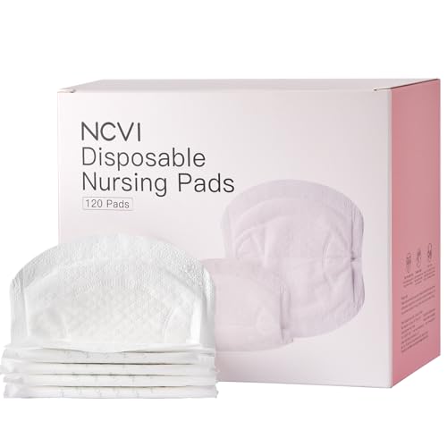 Image of NCVI Nursing Pads Disposable, Super Absorbent and Keep Dry, 120 Count Breast Pads for Leaking Milk, Soft &Thin Nipple Pads for Nursing Moms, Breastfeeding Essentials