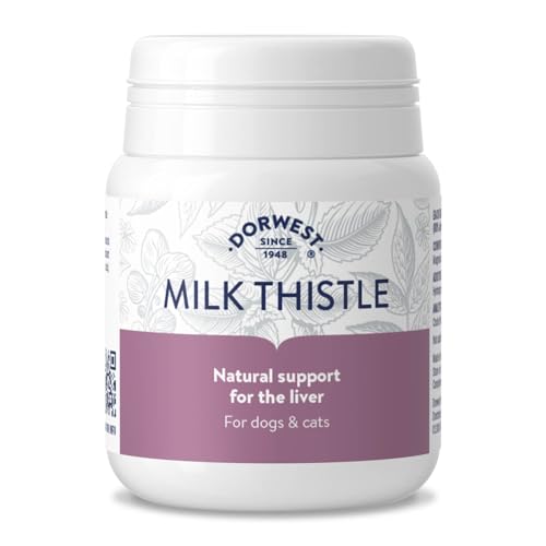 Dorwest Milk Thistle Tablets for Dogs and Cats 100 Tablets Supports Liver Function Antioxidant for Dogs Immune System Heath Natural Supplement - Pack of 1