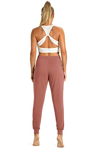 Calça de moletom feminina esportiva joggers da icyzone – Calça esportiva para yoga com bolsos, Dusty