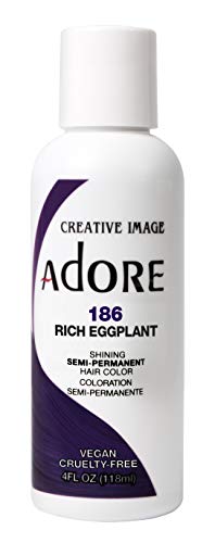 Adore Semi-Permanent Haircolor #186 Rich Eggplant 4 Ounce (118ml) (6 Pack)