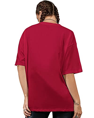 Image of EYEBOGLER Women's Trendy Round Neck Full Sleeves Loose Fit Typography T-Shirt