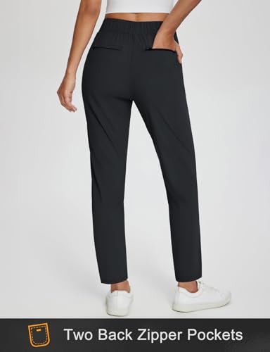 baleaf Womens Business Casual Pants Stretch Travel Pants On Airplane with Zipper Pockets Dressy Slacks Golf Work Pull on4