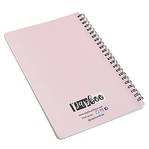Image of Papboo A5 Handy, Happy Mind, Easy to Carry Spiral Wiro Notebook : 100 GSM Natural Shade Paper, Dot Grid, 120 Pages, Journal, Diary, Gift
