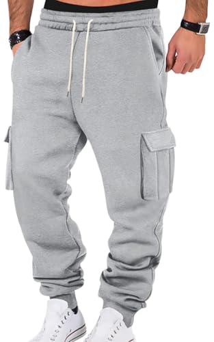 Pantalon jogging homme survetement cargo avec poches ajusté confortable