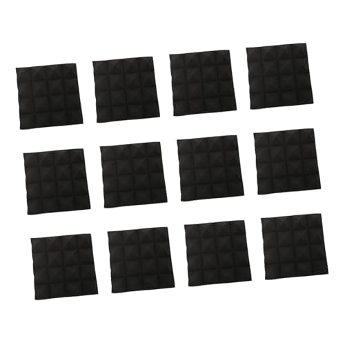 Paneles de Absorción Acústica 12Pcs Espuma en Pirámide Negra miniatura 1