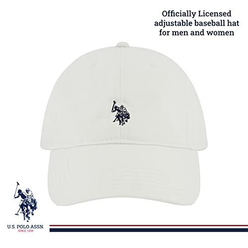 "Classic White Baseball Cap with Pony Logo, Adjustable" - Image 2