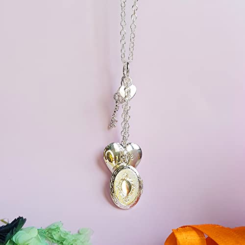 Image of Via Mazzini Silver Heart Photo Locket Pendant for Women and Girls (NK0538)