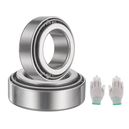 Image of sourcing map 2 Set 33007 Tapered Roller Bearing Cone and Cup Set, 35mm Bore x 62mm OD x 21mm Width Bearing Steel Wheel Bearings Set with Gloves