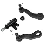 TRQ Front Driver & Passenger Side Steering Kit Idler Arm Idler Arm Bracket Assembly Pitman Arm Compatible with 99-00 Cadillac 93-00 Chevrolet GMC
