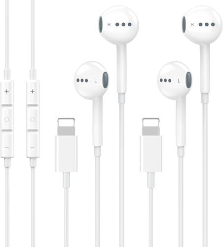 2 Pack Wired Headphones for iPhone Earbuds with Built-in...