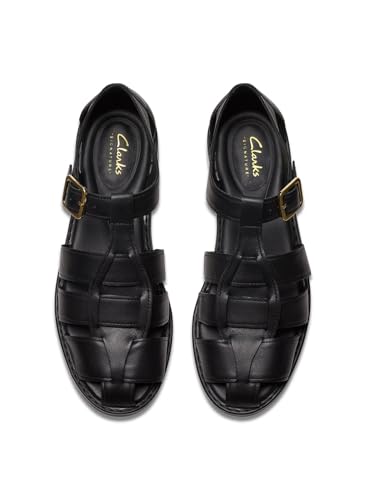 Clarks   Hana Sun, Sandalia De las mujeres, Black Leather,