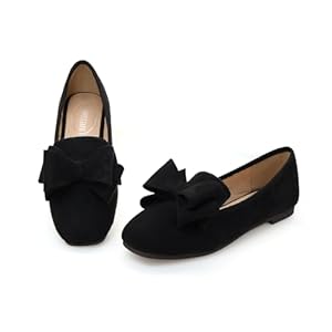 ODORHEISAYO Women’s Square Toe Ballet Flats Comfortable Bow Dressy Flats Shoes for Women Flat Loafer Shoes Comfort Slip ons Casual Holiday
