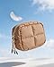 LETGO Puffy Makeup Bag for Purse Quilted Makeup Bag Cosmetic Bag, Puffer Make Up Organizer Bags Zipper Pouch, Fall Fashion Must Haves Make up Bag(Khaki)