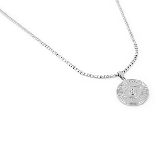 Collier Oeil de la Providence Akitsune Astra, cadeau idéal en acier inoxydable 70cm