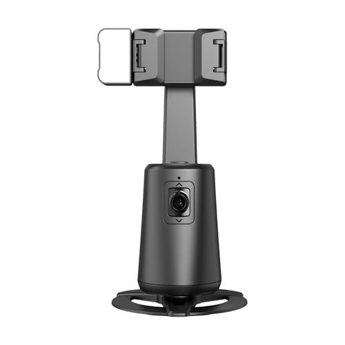AI Face Tracking Gimbal con controllo gestuale, rotazione orizzontale a 360°, batteria da 1800 mAh per videochiamate, registrazione e live streaming, compatibile con telefoni di dimensioni 40-80 mm