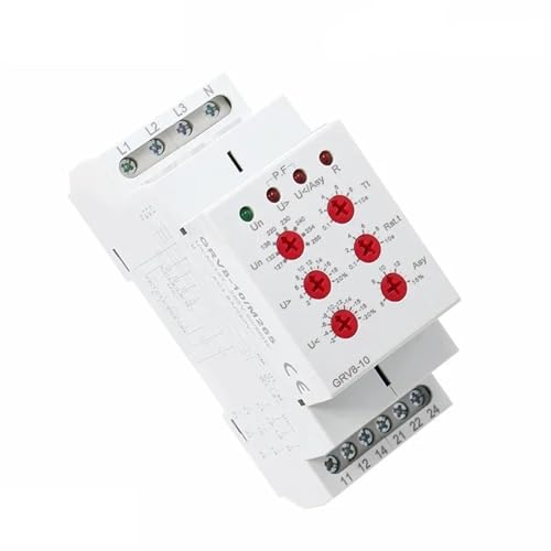 Relé de voltaje trifásico GRV8-10 M460 de 36 mm para control de red eléctrica