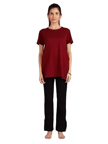 Image of 9shines Label Cotton Plus Size Long T-Shirt Tunic | Hip Covering Regular Top Nightwear| Sleepshirt Lounge wear for Women with Pocket (M-7XL)