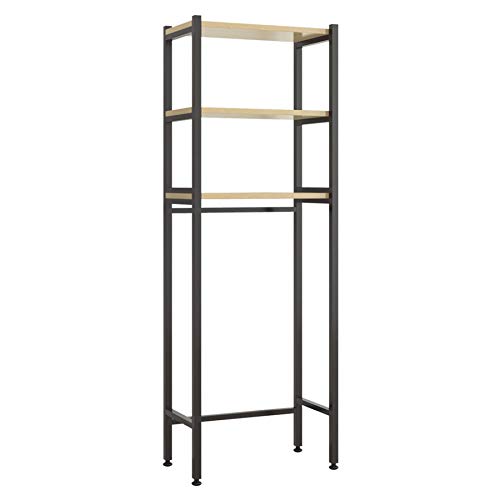 UDEAR Almacenamiento de baño sobre el Estante del Inodoro 3 Niveles Espacio Ahorrador Estante Esquina Metal Unidad de pie, Negro