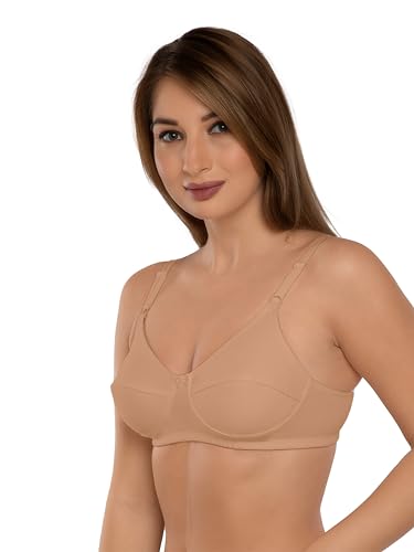 Image of Daisy DEE Women's Cotton Seamed Non-Wired Regular Straps Full Coverage Non-Padded Bra - NSHTL