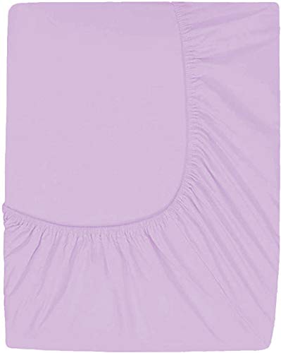 Image of Sweet Dream's 750 Collection Egyptian Cotton Fitted Bedsheet 4 to 12 Inch Matress 15 inch Drop Full XL Size Bed (54x78) Inches (4.5 by 6.5) Feet + 2 Pillow Covers (18x28), Levender