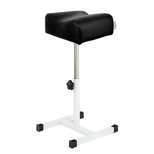 QUEESALN Pedicure Stand Stool Footrest Stand Adjustable Height Technician SPA Beauty Stand Stool with Non-Slip SPA Salon Home Equipment Black