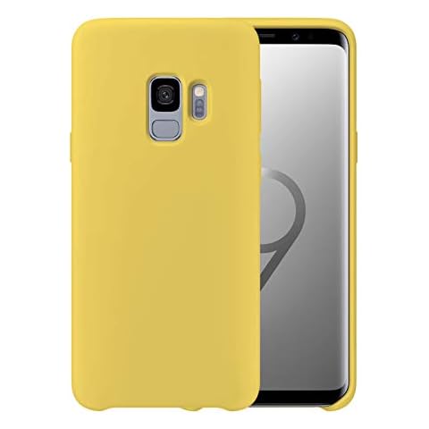 Liquid Silicone Phone Case for Samsung Galaxy S9 5.8" G960 G960U Shockproof/Gel Rubber/Cover Case Drop Protection Yellow Cover