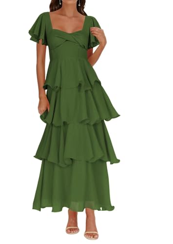 YOFF Short Sleeves Bridesmaid Dress Chiffon Midi Cocktail Wedding Guest Dresses Sweetheart Maxi Formal Prom Dress YO281