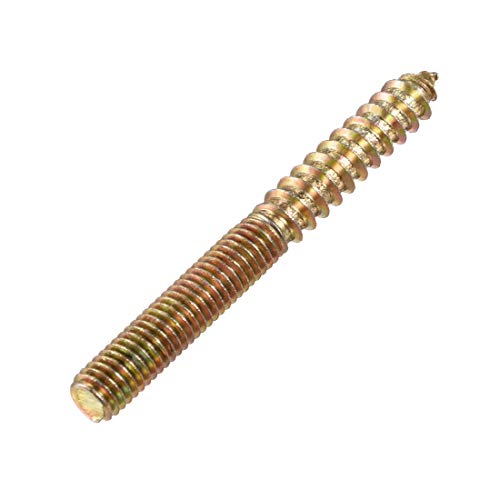 Image of uxcell M8 Hanger Bolts Length 3 inch(75mm) Double Headed Bolts Self-Tapping Screw 8mm Wood Joint Furniture Legs 15pcs