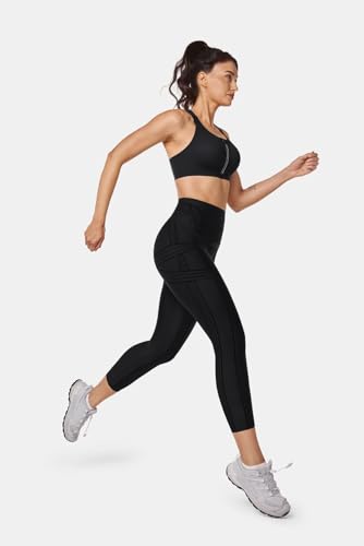 Fanka Powerband Resistance Leggings for Women,7/8 Length–Sculpting Compression with Built-in Bands,Reversible Wear4