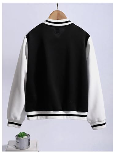 SHENHE Girl's Button Down Letter Colorblock Long Sleeve Baseball Bomber Casual Jacket2