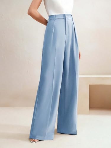 Image of KOTTY Women's Elegant High-Waist Wide-Leg Trousers for Office & Casual Wear