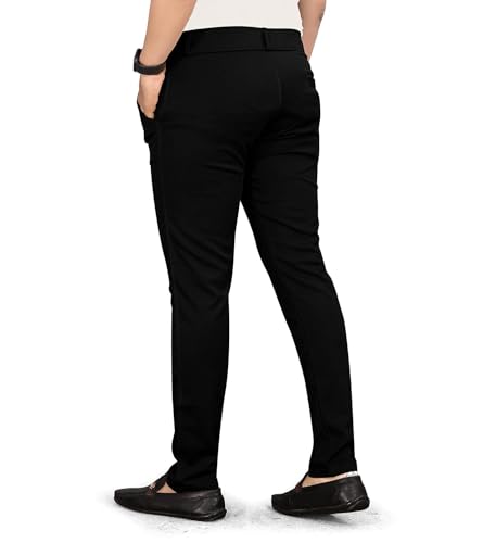 Image of Men's Slim Fit Formal Trousers, Cotton Blend Stretchable Office Wear Pants, Pants Combo