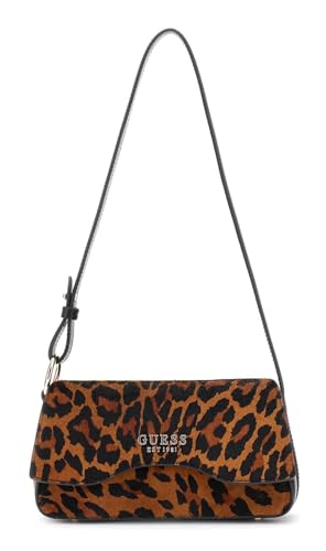 GUESS sac à épaule Domitilla Flap Shoulder Bag Leopard brun
