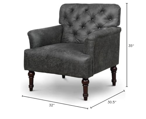 Sillón Transicional Gris Tapizado Cuero Sintético miniatura 3