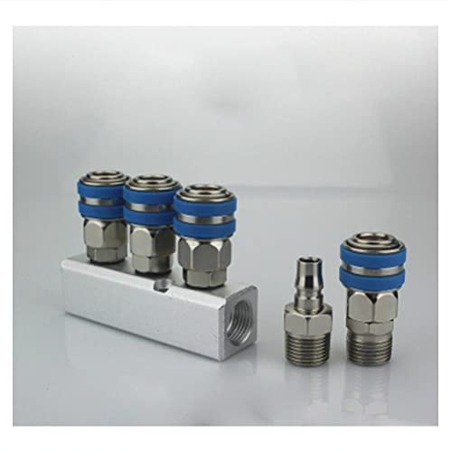 C Type Socket Out 3 Way Pneumatic Air Solid Aluminum Manifold Block Splitter