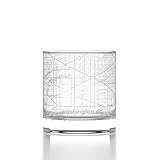 Well Told Engraved Washington DC Map Rocks Glass, Old Fashioned Whiskey Glass (11 oz, Clear) Etched Whiskey Glass, Gifts For Whiskey Lovers