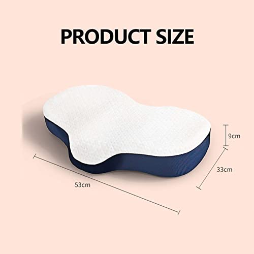 neck pillow, Ergonomic Memory Foam Pillow for Neck And Shoulder Pain, Contour For Sleeping, with Massage Particles Cervical Orthopedic with Air Hole(Blue)