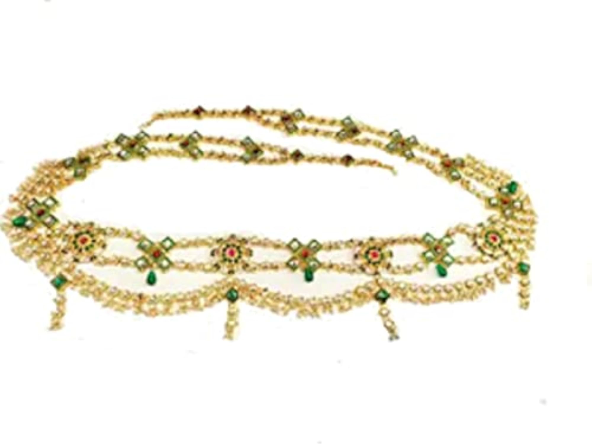 Brass Gold Plated Kundan Karmband, Elegant Design