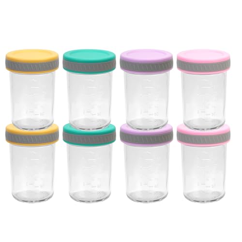 Tronco 8oz Glass Baby Food Storage Jars with Lids – 8 Pack, Large Reusable Glass Baby Food Containers for Infant Puree, Breast Milk, Freezer,Microwave,Dishwasher Safe