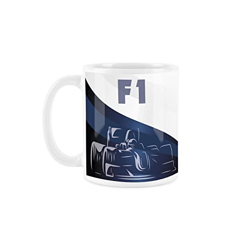Purely Home Car Racing Circuits Mug - Silverstone - Coffee Tea Present Motorsport Gifts for Car Lovers, White,blue - Image 3