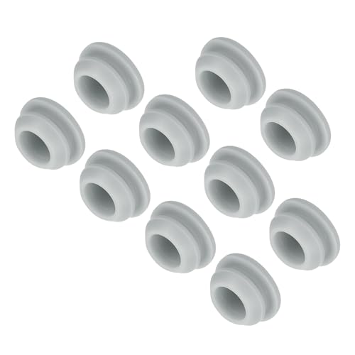 Image of MECCANIXITY 10pcs Silicone Snap in Locking Hole Plugs,10.5mm /0.4 Inch Mounting Diameter Narrow Groove Width 2mm Panel Seal Cover Round for Kitchen Bulkheads Waterproof Sealing Plugs Grey