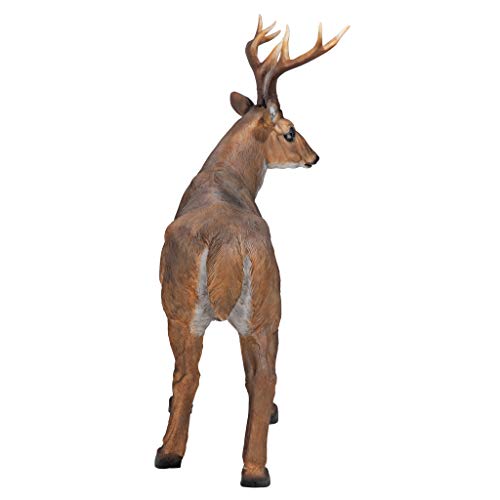 Design Toscano JQ7105 Big Rack Buck Deer Garden Decoy Animal Statue, 71 cm, Polyresin, Full Color