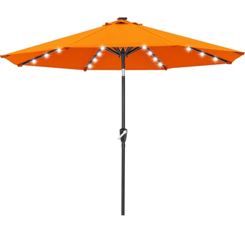 Image of ABCCANOPY Durable Solar Led Patio Umbrellas with 32LED Lights 11FT (Orange)