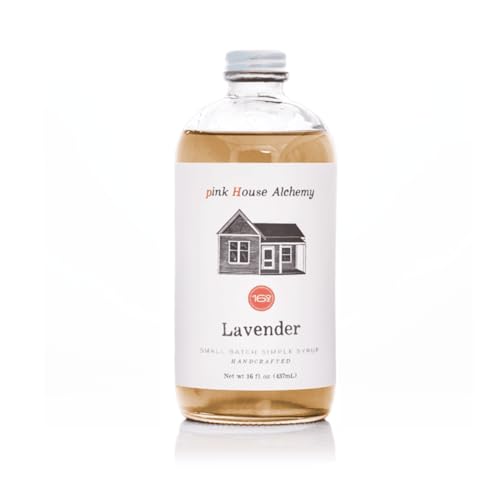 Product Image of the Pink House Alchemy Lavender Simple Syrup 16 OZ Bottle - Coffee, Cocktail, Mocktail and Non Alcoholic Drinks, All-Natural, Non-GMO (L 1)
