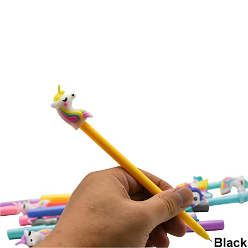 12 bolígrafos gel unicornio Maydahui negro pack miniatura 5